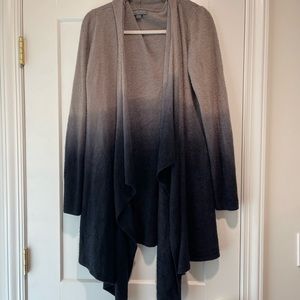 Barefoot Dreams Bamboo Chic Lite Calypso Ombre Wrap Cardigan Gray Black-L/XL